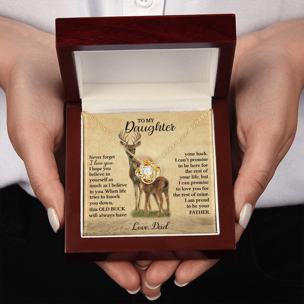 Gift For Daughter "Never Forget I Love You" Love Dad Necklace (Deer) Jewelry 