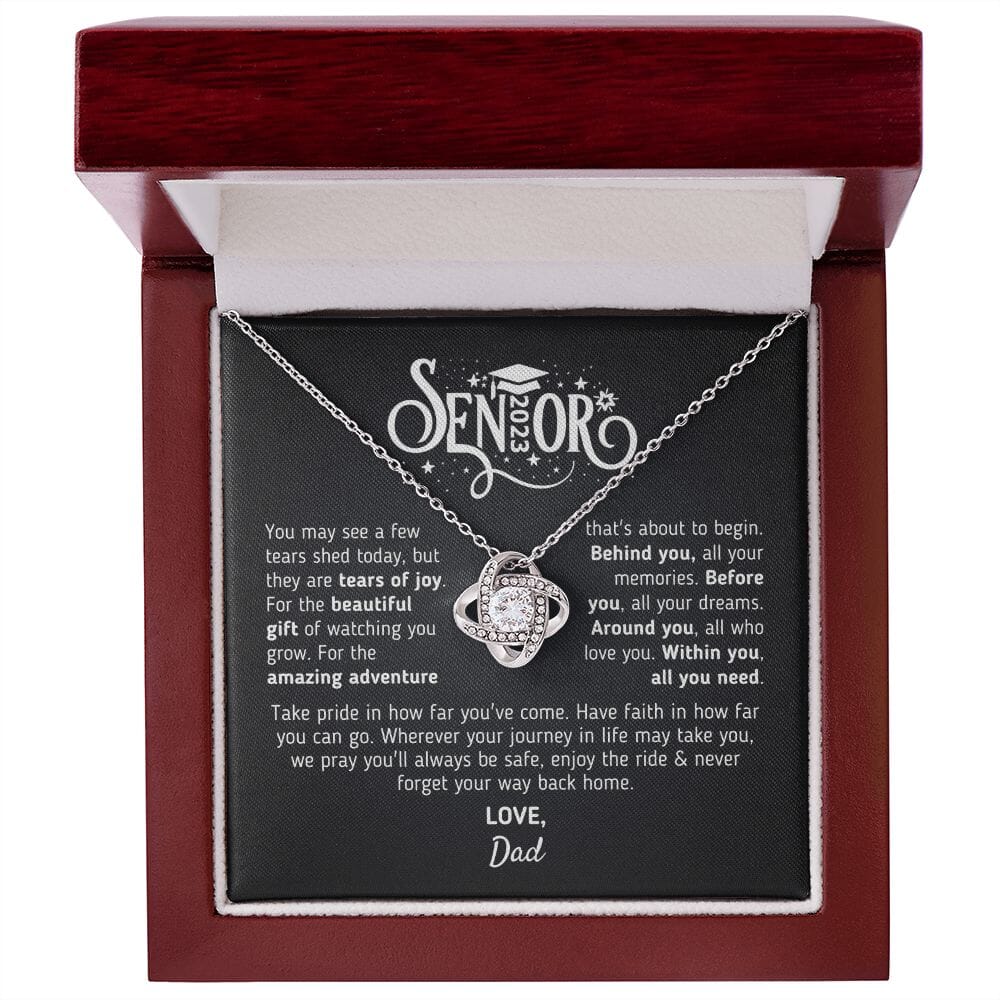 Gift for Graduation 2023 "The Beautiful Gift" Love, Dad Jewelry 14K White Gold Finish Mahogany Style Luxury Box (w/LED) 