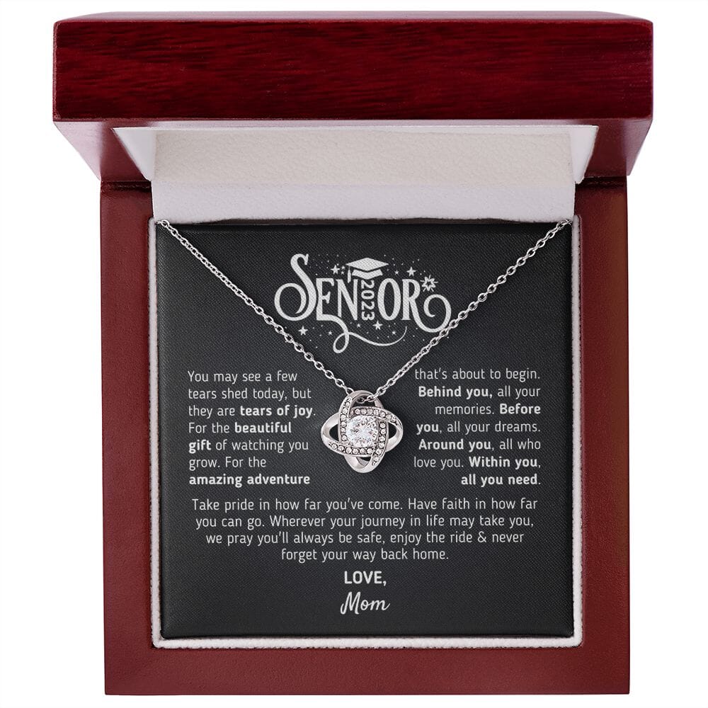 Gift for Graduation 2023 "The Beautiful Gift" Love, Mom Jewelry 14K White Gold Finish Mahogany Style Luxury Box (w/LED) 