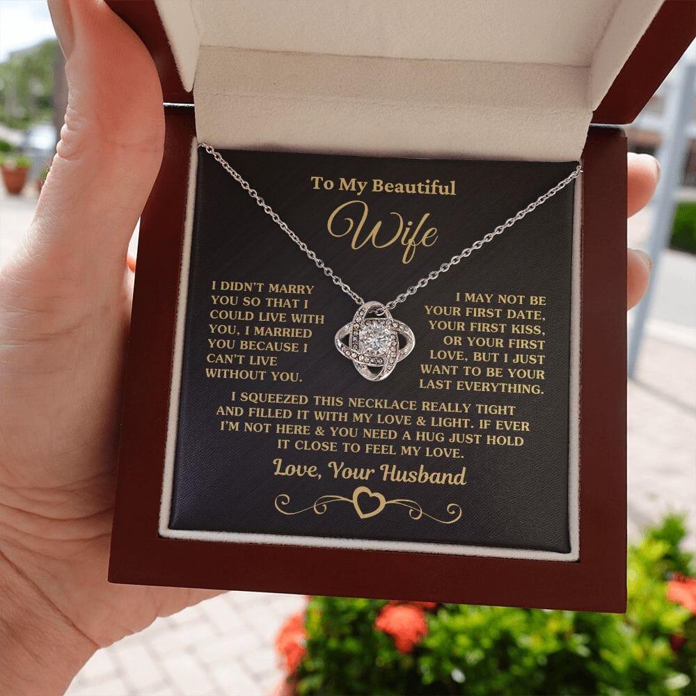 Beautiful Gift for Wife "I Can't Live Without You" Necklace Jewelry 