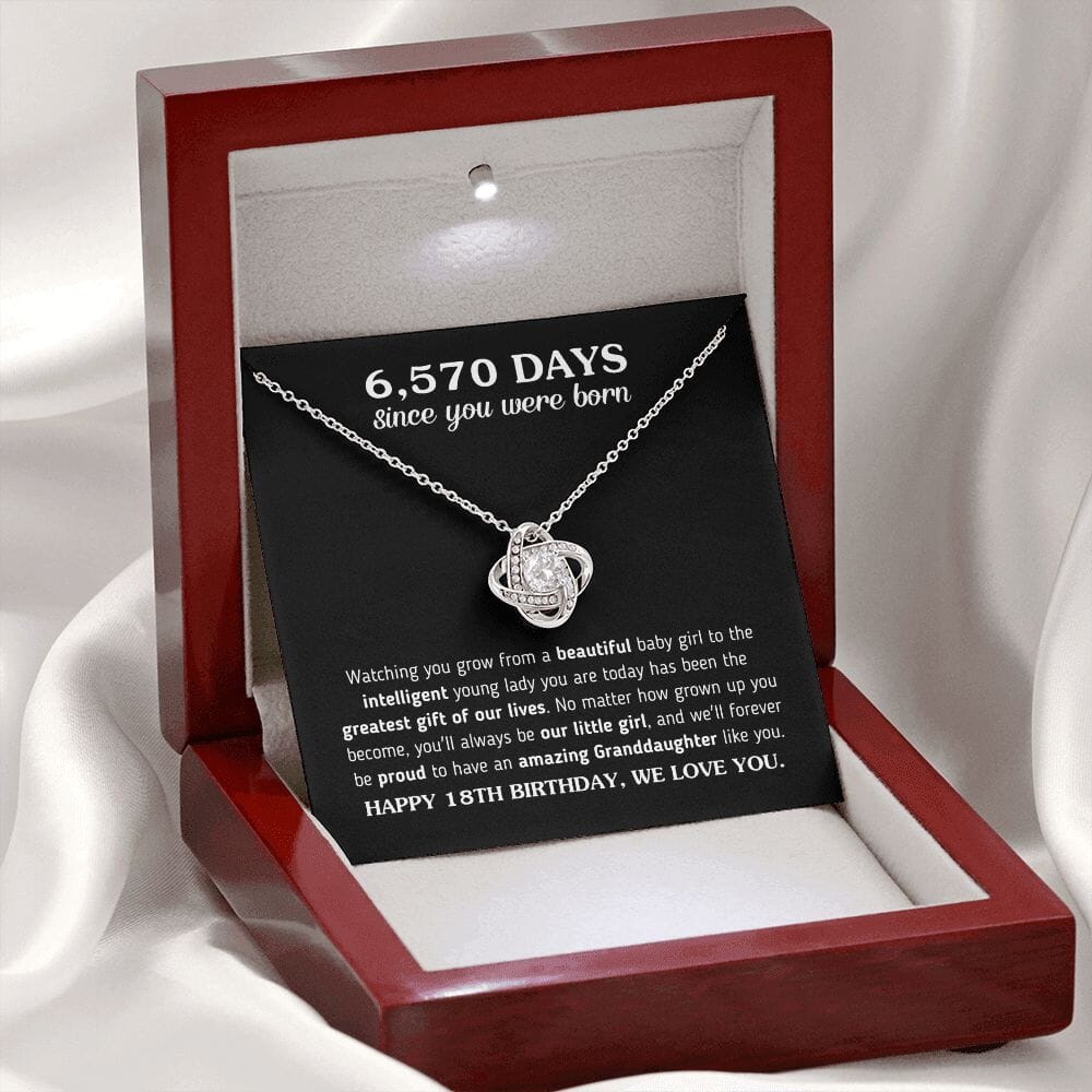 Happy 18th Birthday Gift For Granddaughter From Grandma and Grandpa "6,570 Days Since You Were Born" Necklace Jewelry 