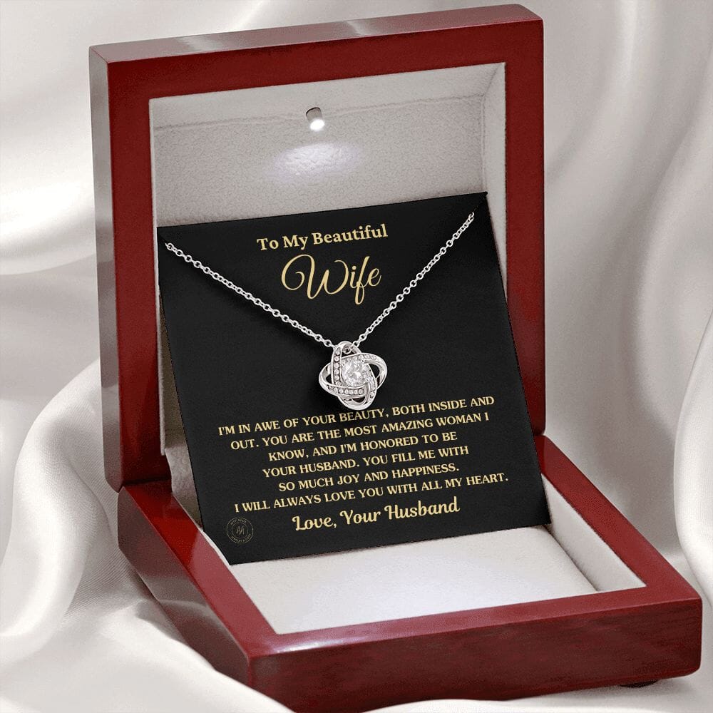 Gift For Wife "I'm In Awe Of Your Beauty" Knot Necklace Jewelry 