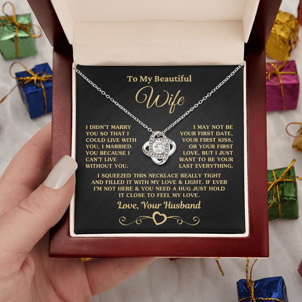 Beautiful Gift for Wife "I Can't Live Without You" Necklace Jewelry 
