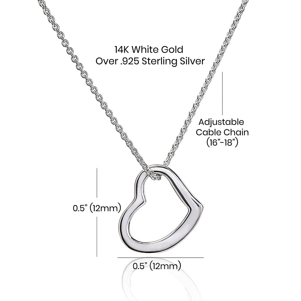 Gift for Wife "I Can't Live Without You" Heart Necklace Jewelry 