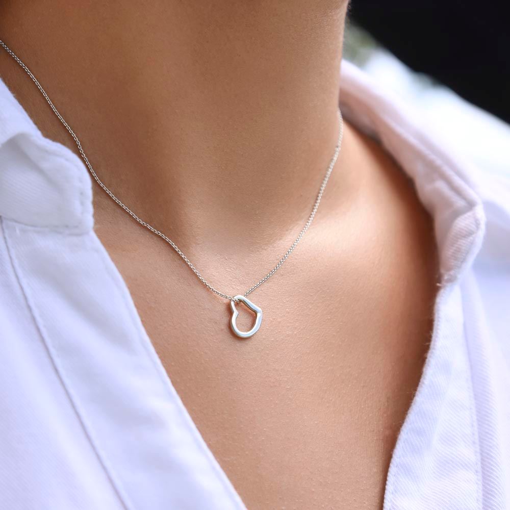 Gift for Wife "I Just Look Into Your Eyes" Heart Necklace Jewelry 