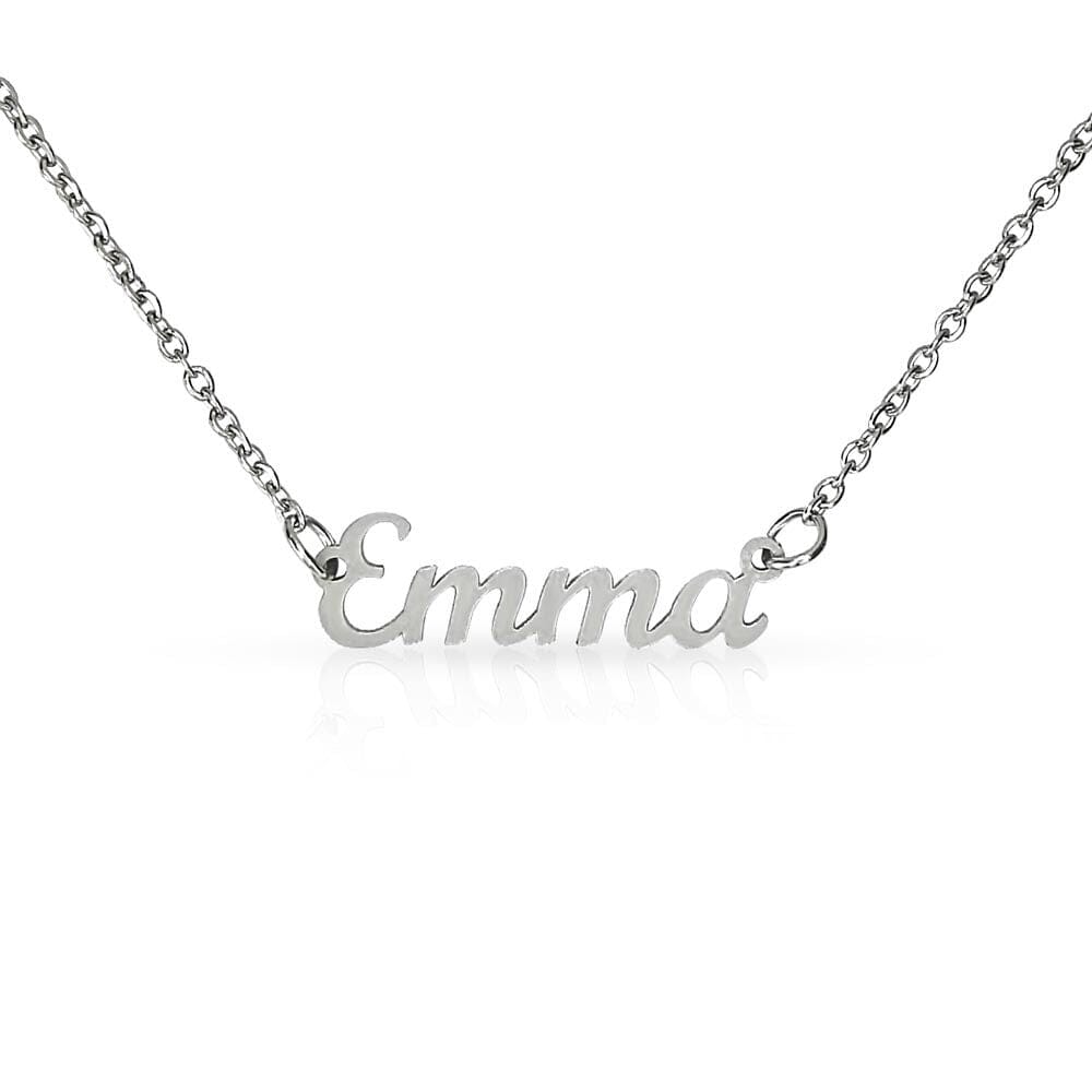Unique Custom Name Necklace Jewelry Polished Stainless Steel Standard Box 