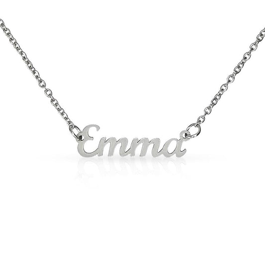 Unique Custom Name Necklace Jewelry Polished Stainless Steel Standard Box 