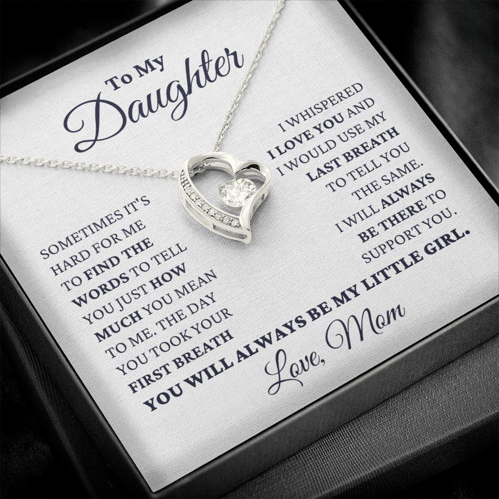 Gift for Daughter Love Mom "My Little Girl" Necklace Jewelry 