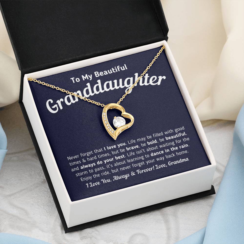 To My Beautiful Granddaughter - Never Forget That I Love You Jewelry 