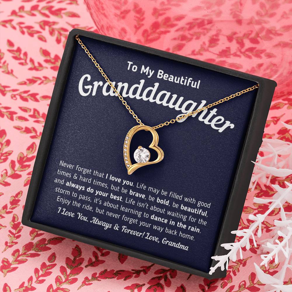 To My Beautiful Granddaughter - Never Forget That I Love You Jewelry 