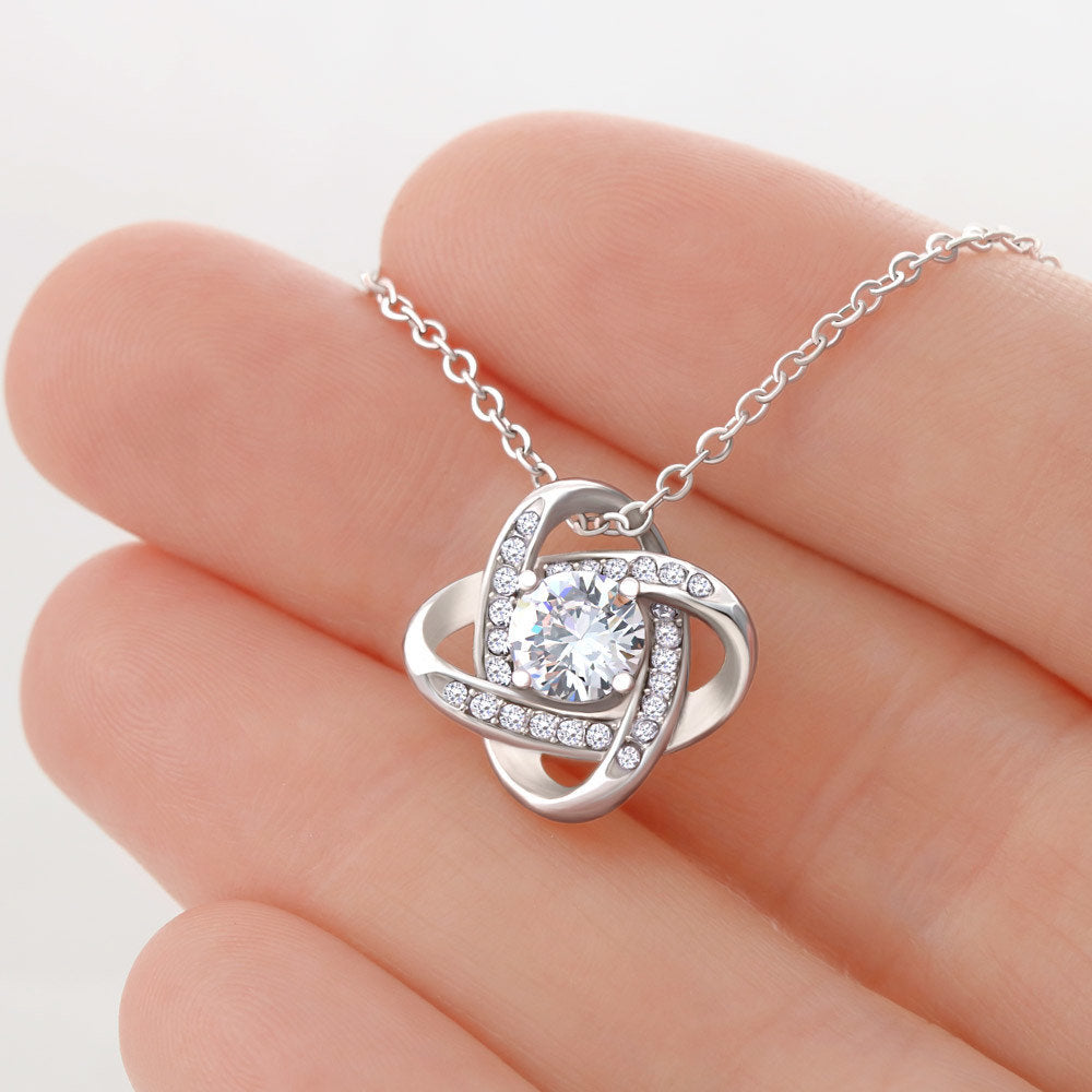 Gift for Daughter From Dad - "Straighten Your Crown" Knot Necklace Jewelry 