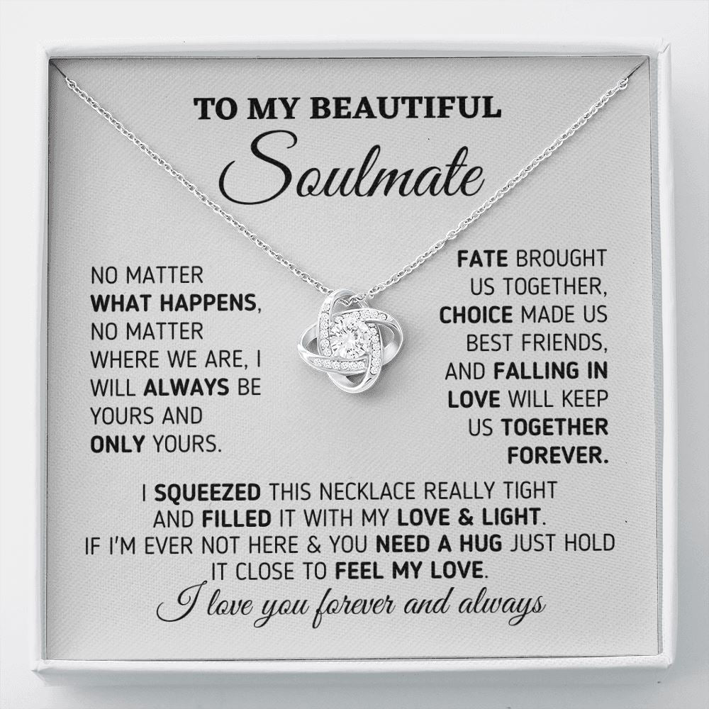Gift for Soulmate "I Will Always Be Yours" Necklace Jewelry Two Toned Box 