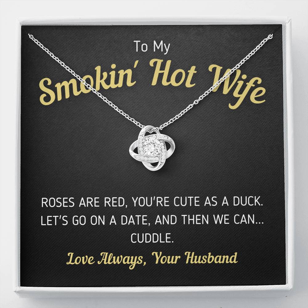 Funny "To My Smokin' Hot Wife - You're Cute As A Duck" Necklace Jewelry Standard Box 
