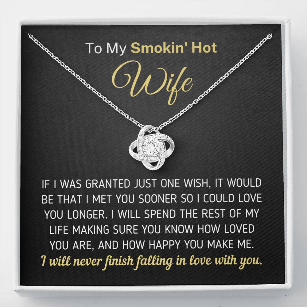 "To My Smokin' Hot Wife - How Happy You Make Me" Necklace (0081) Jewelry Standard Box 