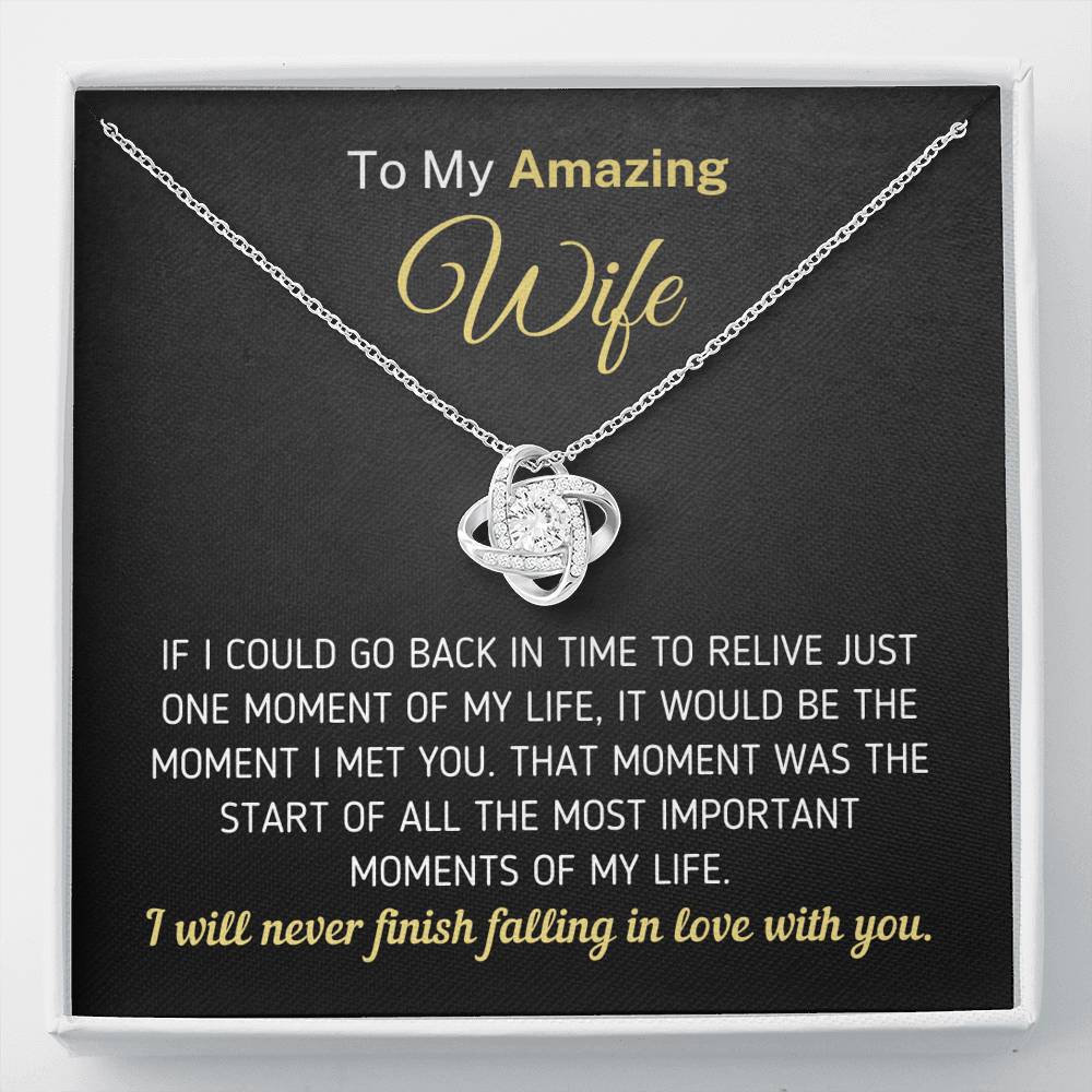 "To My Amazing Wife - The Moment I Met You" Necklace (0079) Jewelry Standard Box 