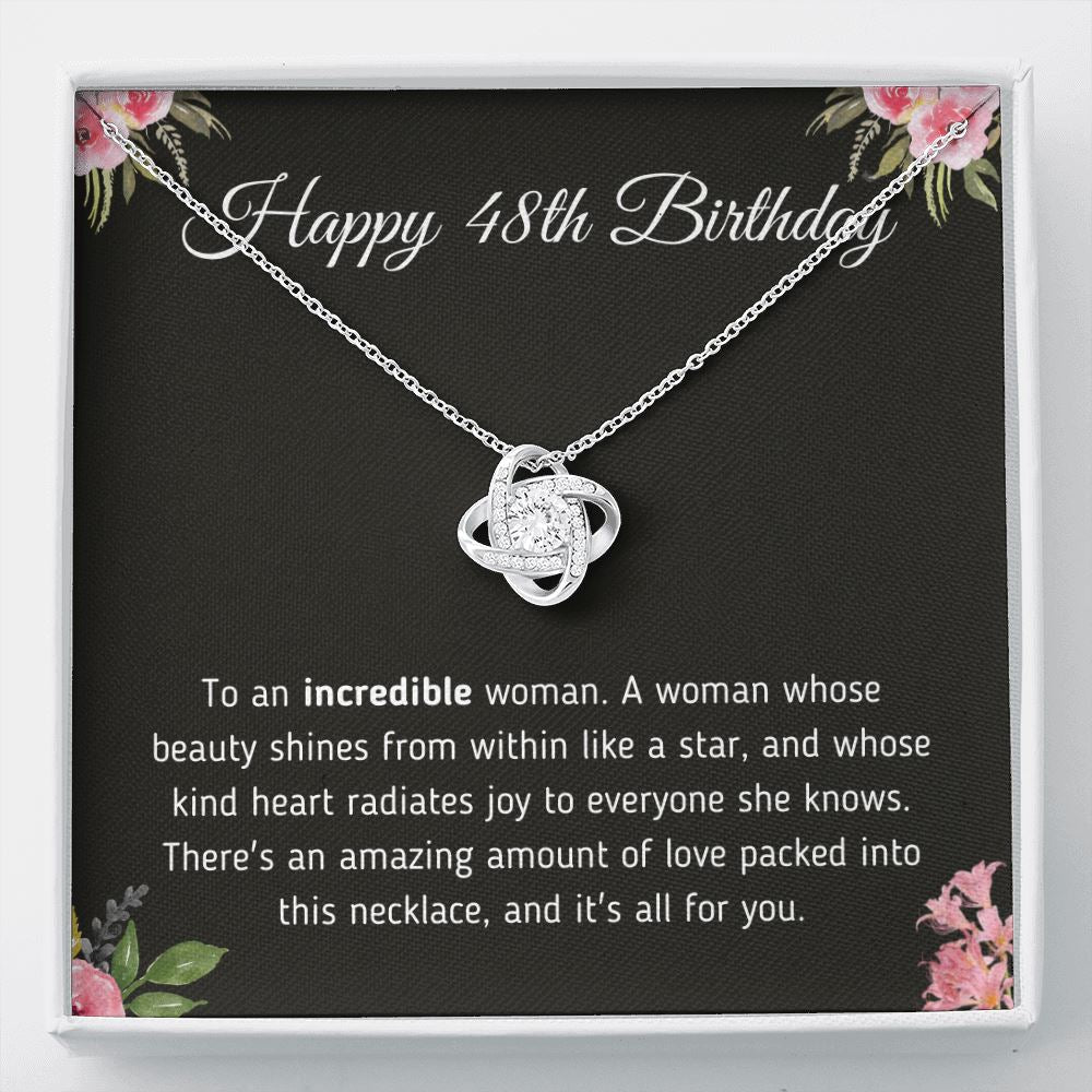 Happy 48th Birthday "To An Incredible Woman" Necklace Jewelry Two-Toned Gift Box 