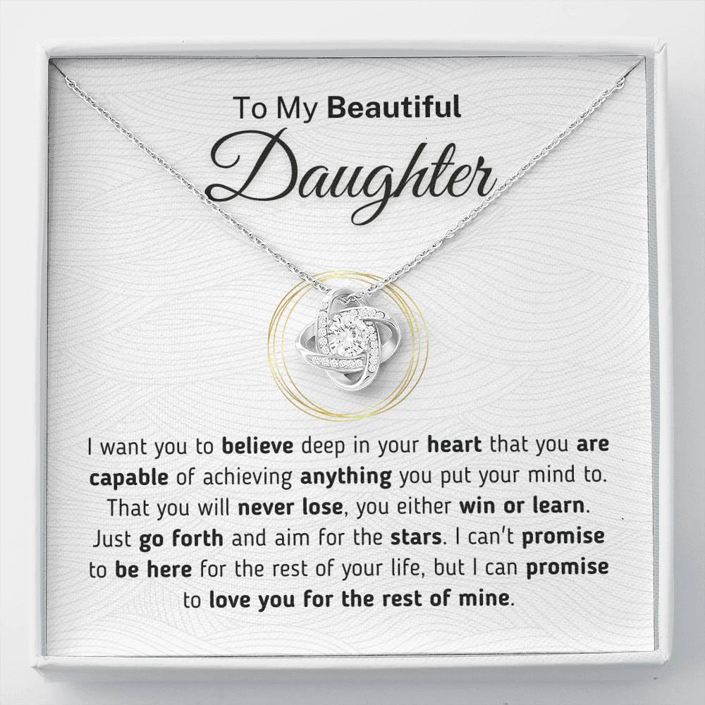Gift for Daughter - Aim For The Stars Necklace Jewelry Two-Toned Gift Box 
