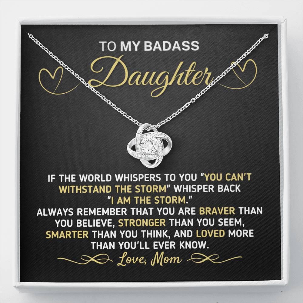 Gift for Daughter - I Am The Storm Necklace Jewelry Two-Toned Gift Box 