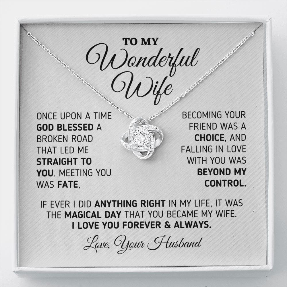 Gift for Wife "The Magical Day" Necklace Jewelry Two Toned Box 