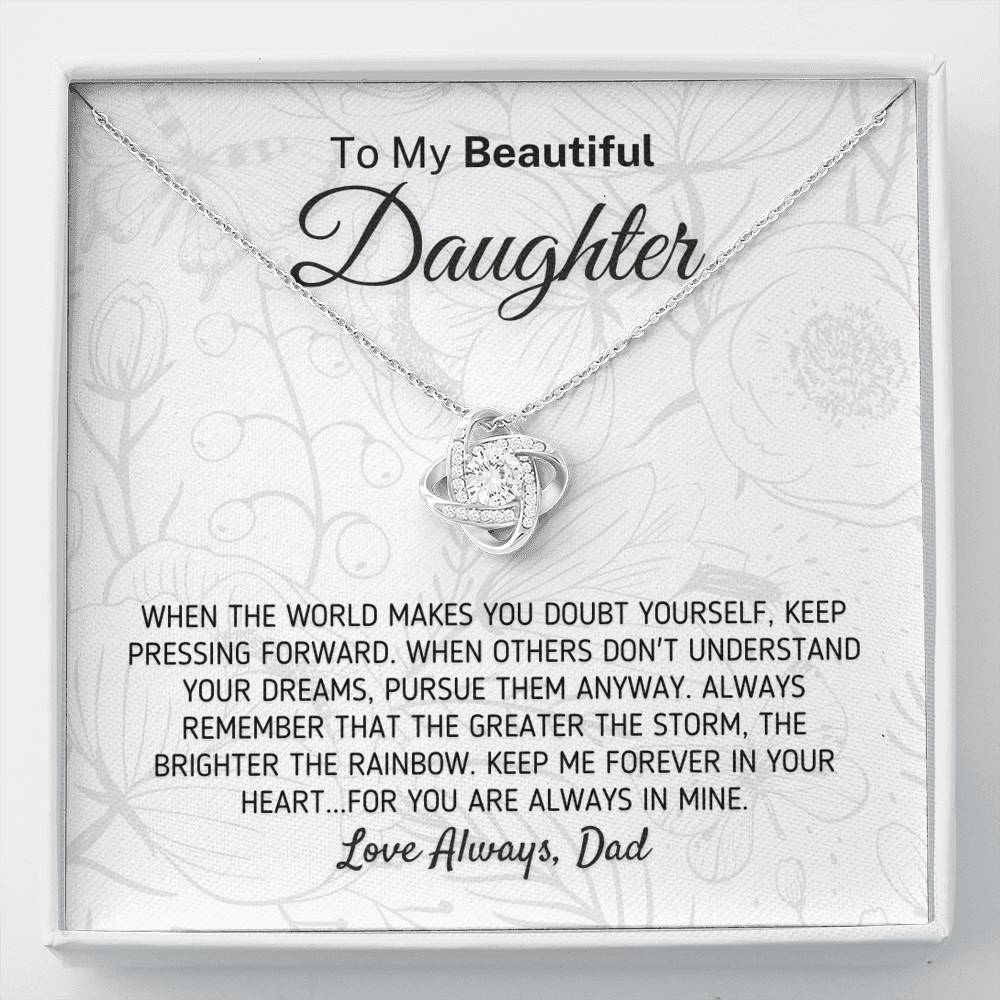 Gift For Daughter The Greater The Storm Necklace (0115) Jewelry Two-Toned Gift Box 