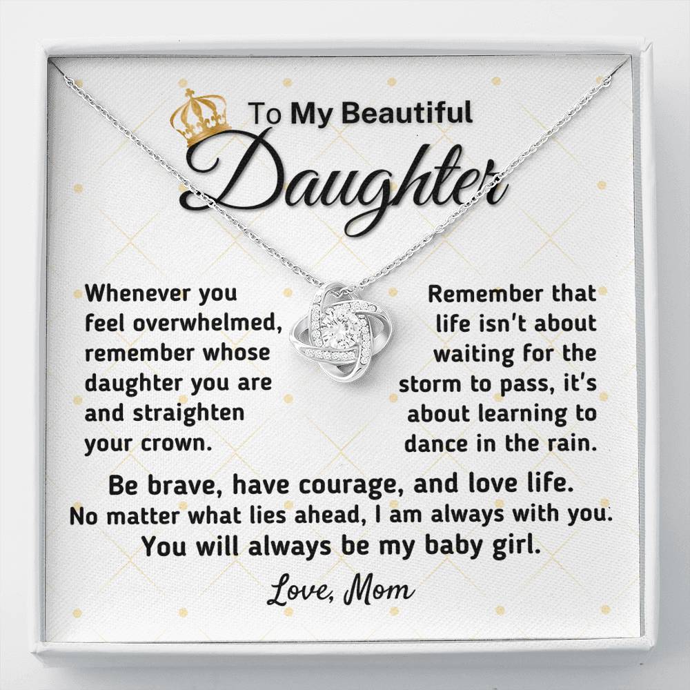 Gift for Daughter From Mom - "Straighten Your Crown" Knot Necklace (0127) Jewelry 