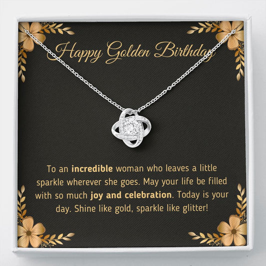 Happy Golden Birthday "Joy and Celebration" Necklace Jewelry Standard Box 