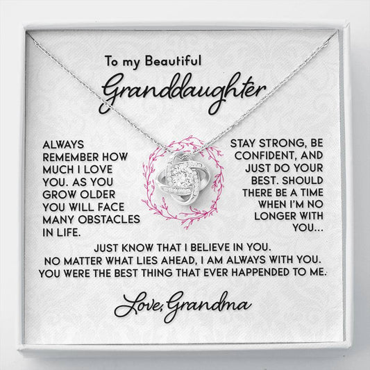 Gift for Granddaughter "I Believe In You" Love Grandma Necklace Jewelry Two-Toned Gift Box 