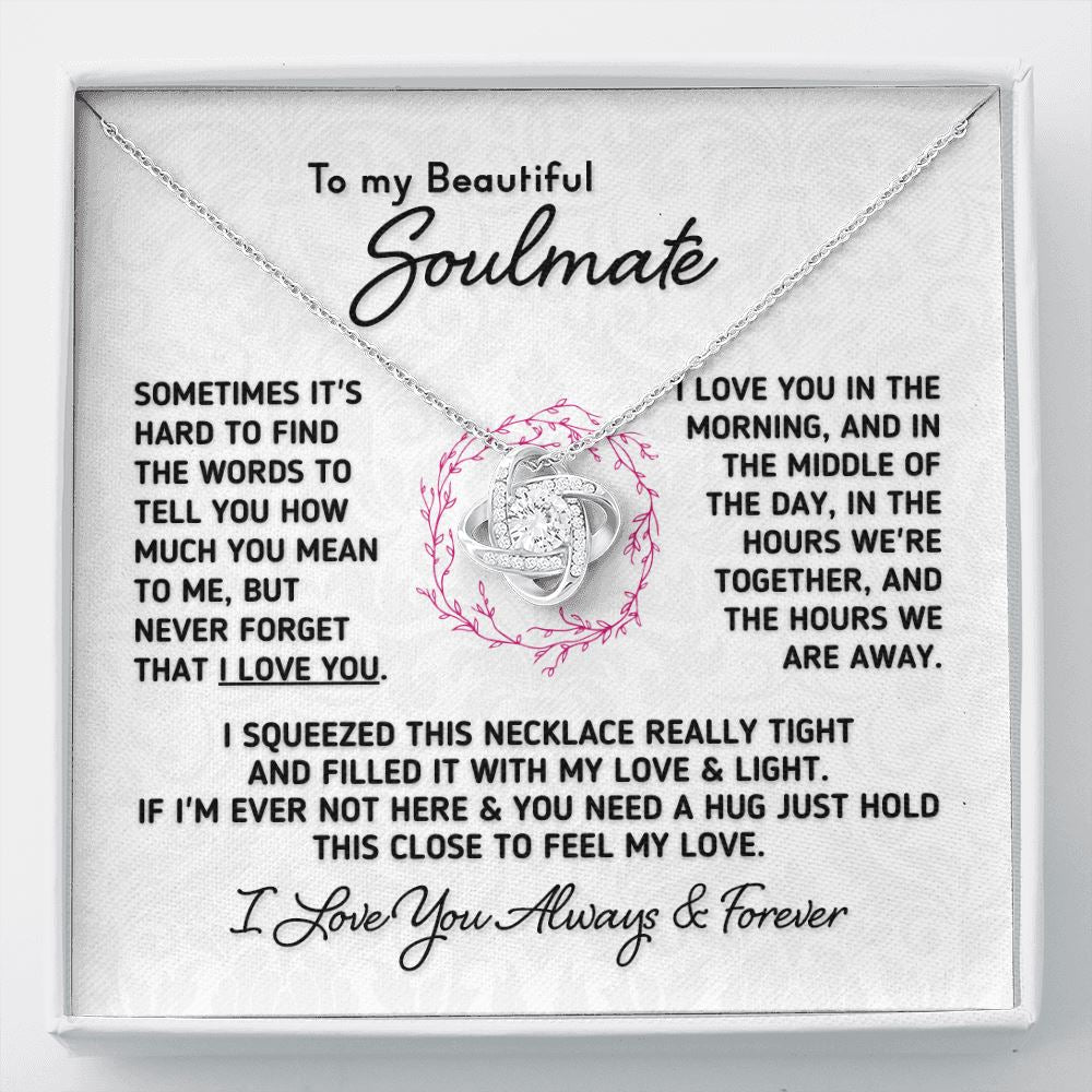 Gift for Soulmate "I Love You In The Morning" Necklace Jewelry Two Toned Box 