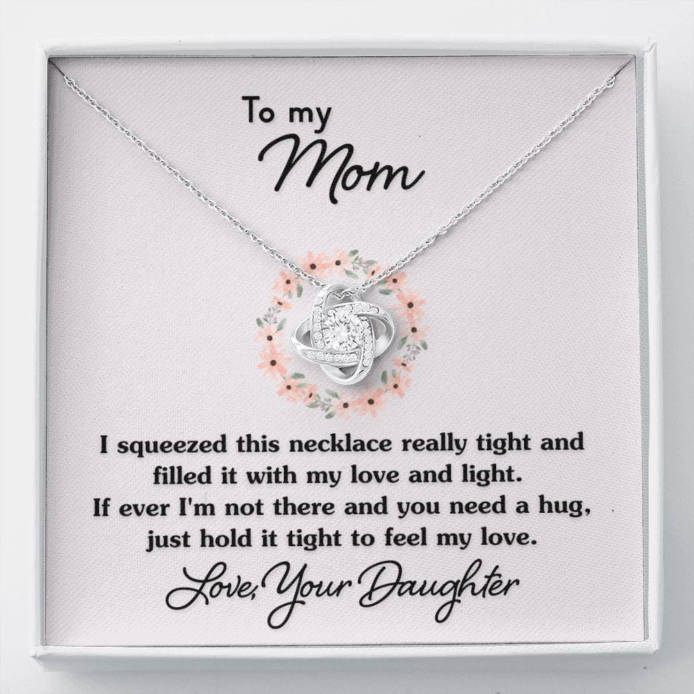 Gift for Mom "Feel My Love" Necklace Jewelry Two-Toned Gift Box 