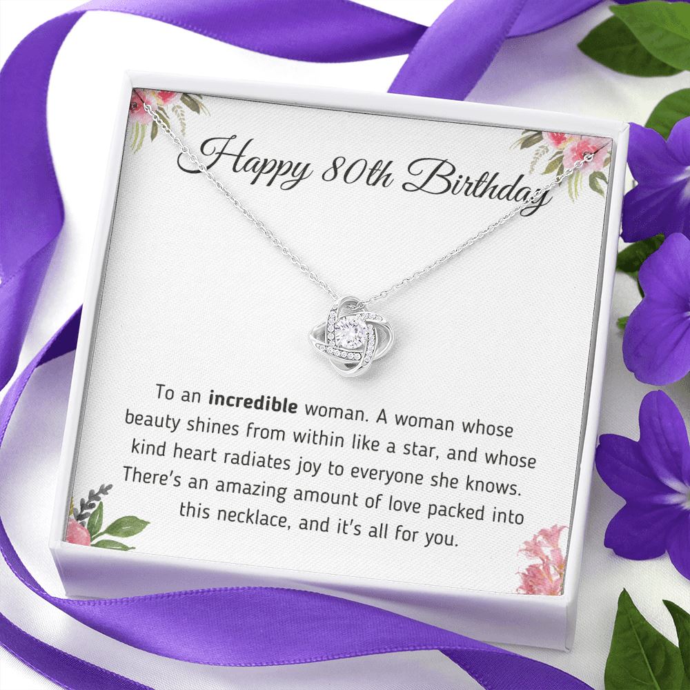 80th Birthday Necklace for Grandma or Mother - 8 Rings | Centime Gift