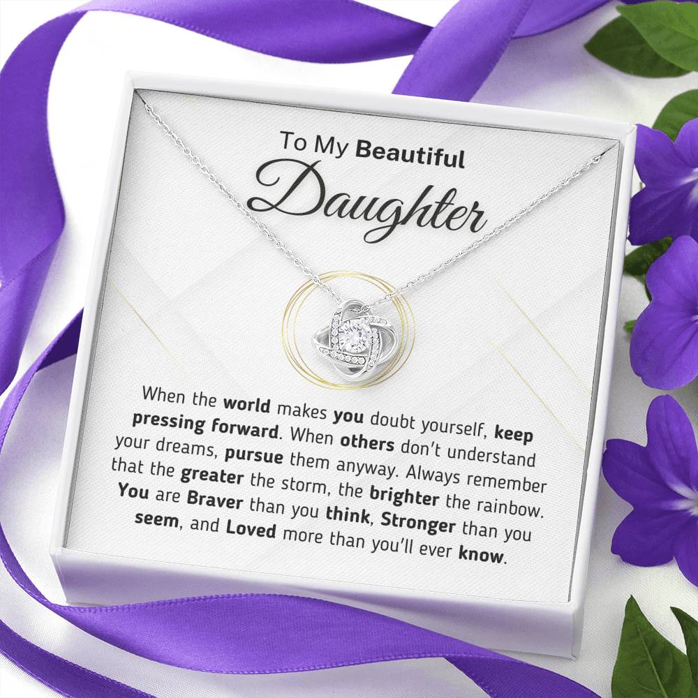 Gift for Daughter - Loved More Than You'll Ever Know Necklace Jewelry 