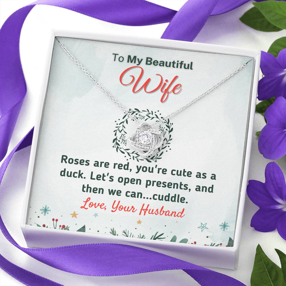 Funny Christmas Gift for Wife - "Cute As A Duck" - Necklace Jewelry 