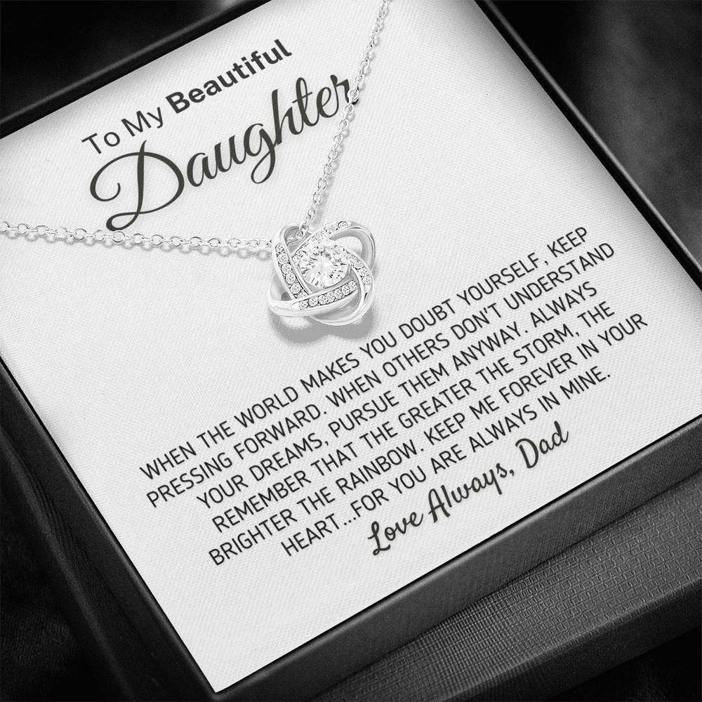 "To My Beautiful Daughter - The Greater The Storm" Love Dad Necklace (0108) Jewelry 
