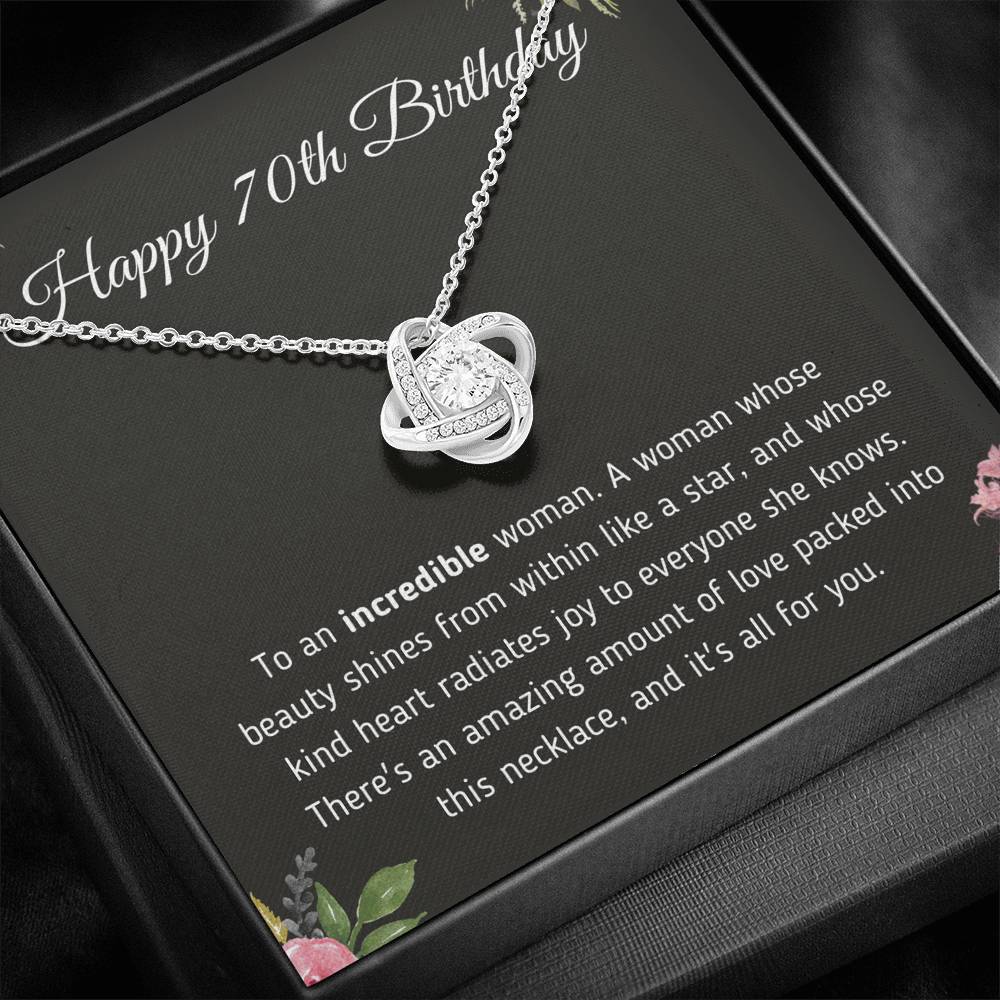 Happy 70th Birthday - Love Knot Necklace Jewelry 