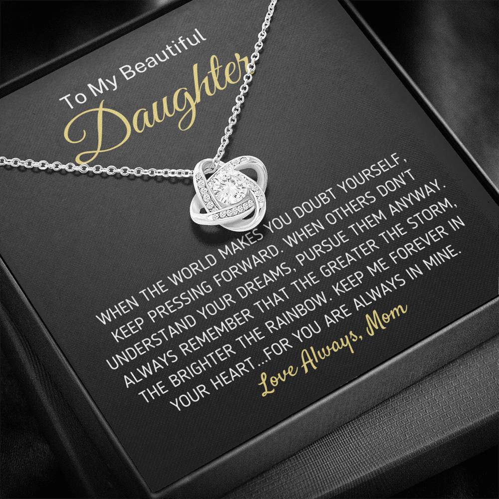 "To My Beautiful Daughter - The Greater The Storm" Love Mom Necklace (0092) Jewelry 