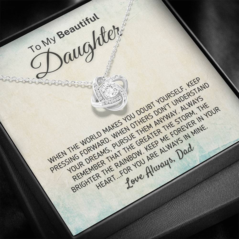 "To My Beautiful Daughter - The Greater The Storm" Love Dad Necklace (0114) Jewelry 