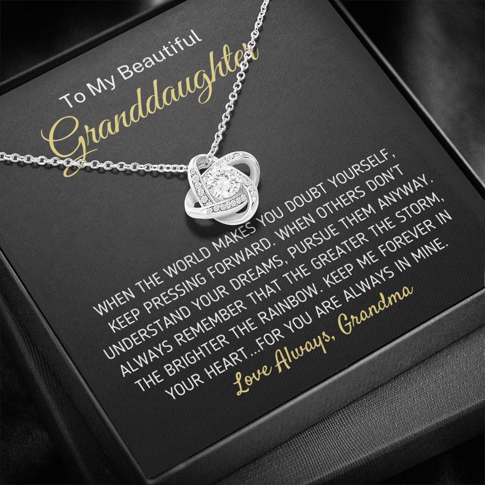 "To My Beautiful Granddaughter - The Greater The Storm" Love Grandma Necklace (0098) Jewelry 
