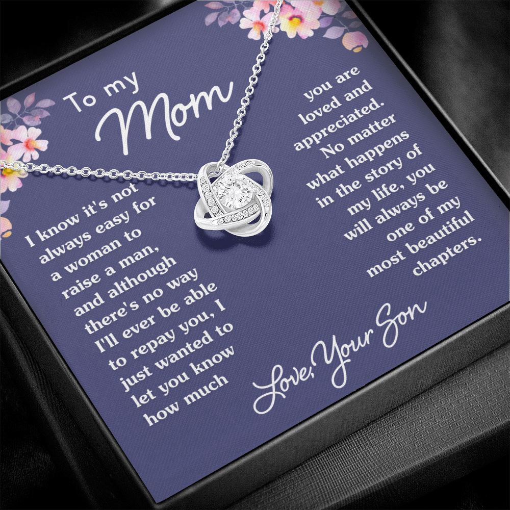 Gift For Mom From Son "Most Beautiful Chapters" Necklace Jewelry 