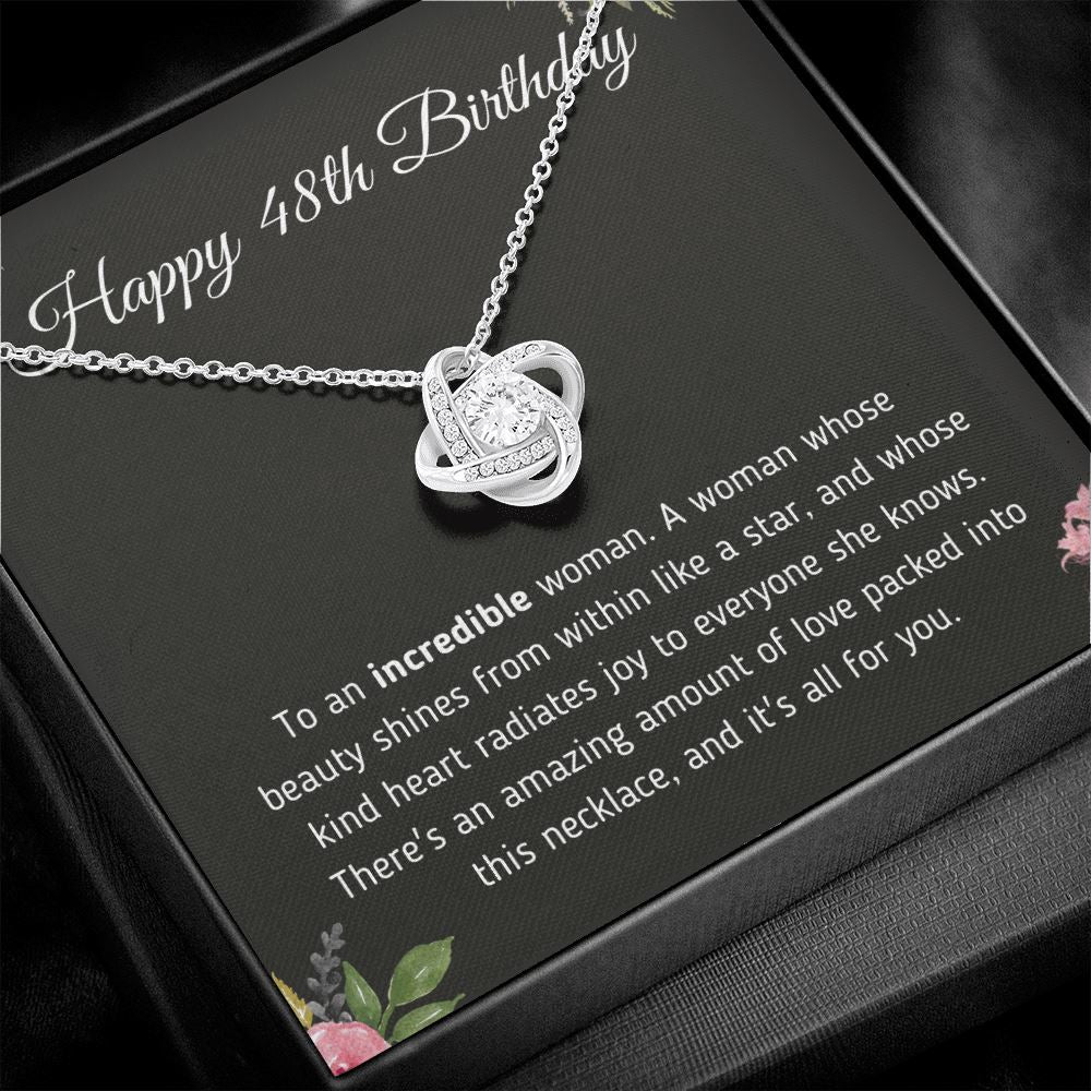 Happy 48th Birthday "To An Incredible Woman" Necklace Jewelry 