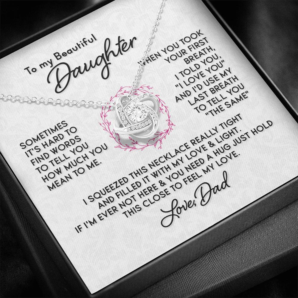 Gift for Daughter - "First Breath" Necklace From Dad Jewelry 