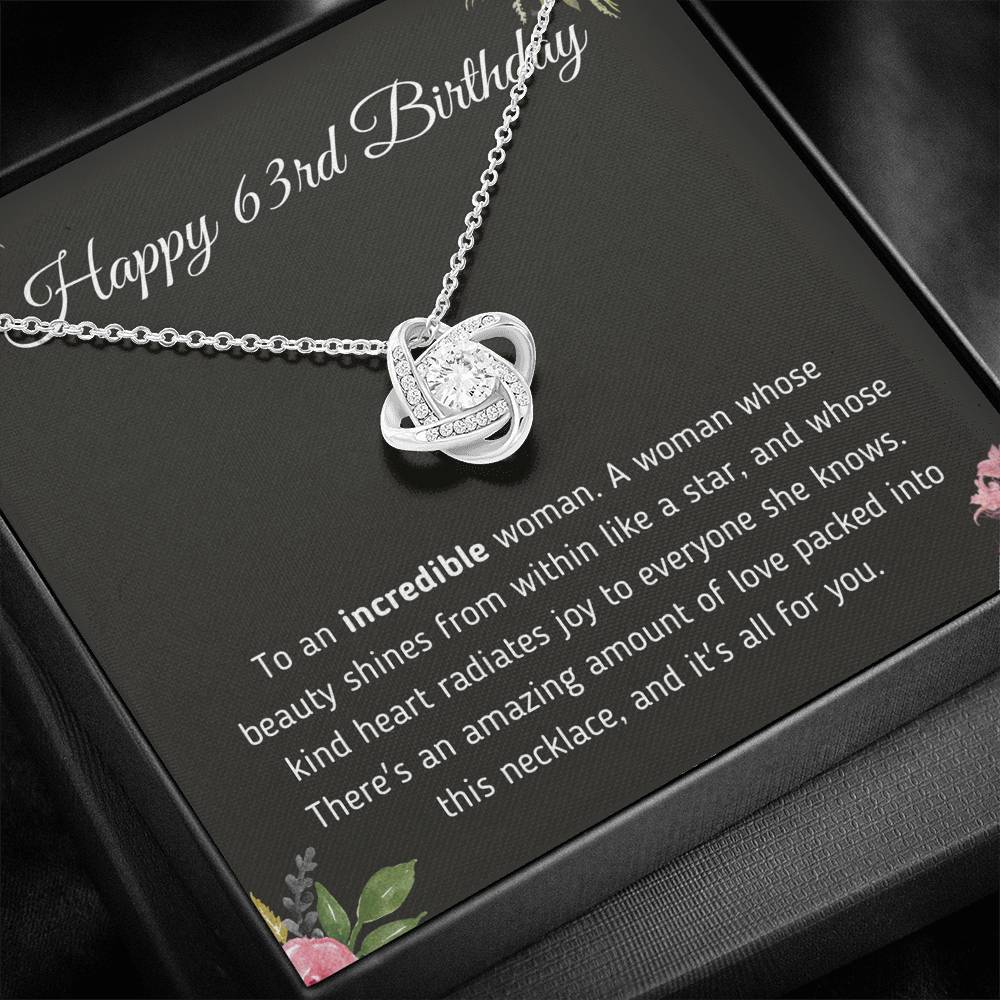 Happy Birthday - 63rd Love Knot Necklace Jewelry 