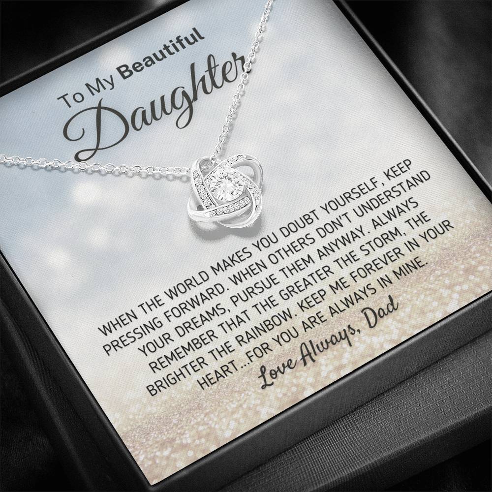 "To My Beautiful Daughter - The Greater The Storm" Love Dad Necklace (0113) Jewelry 