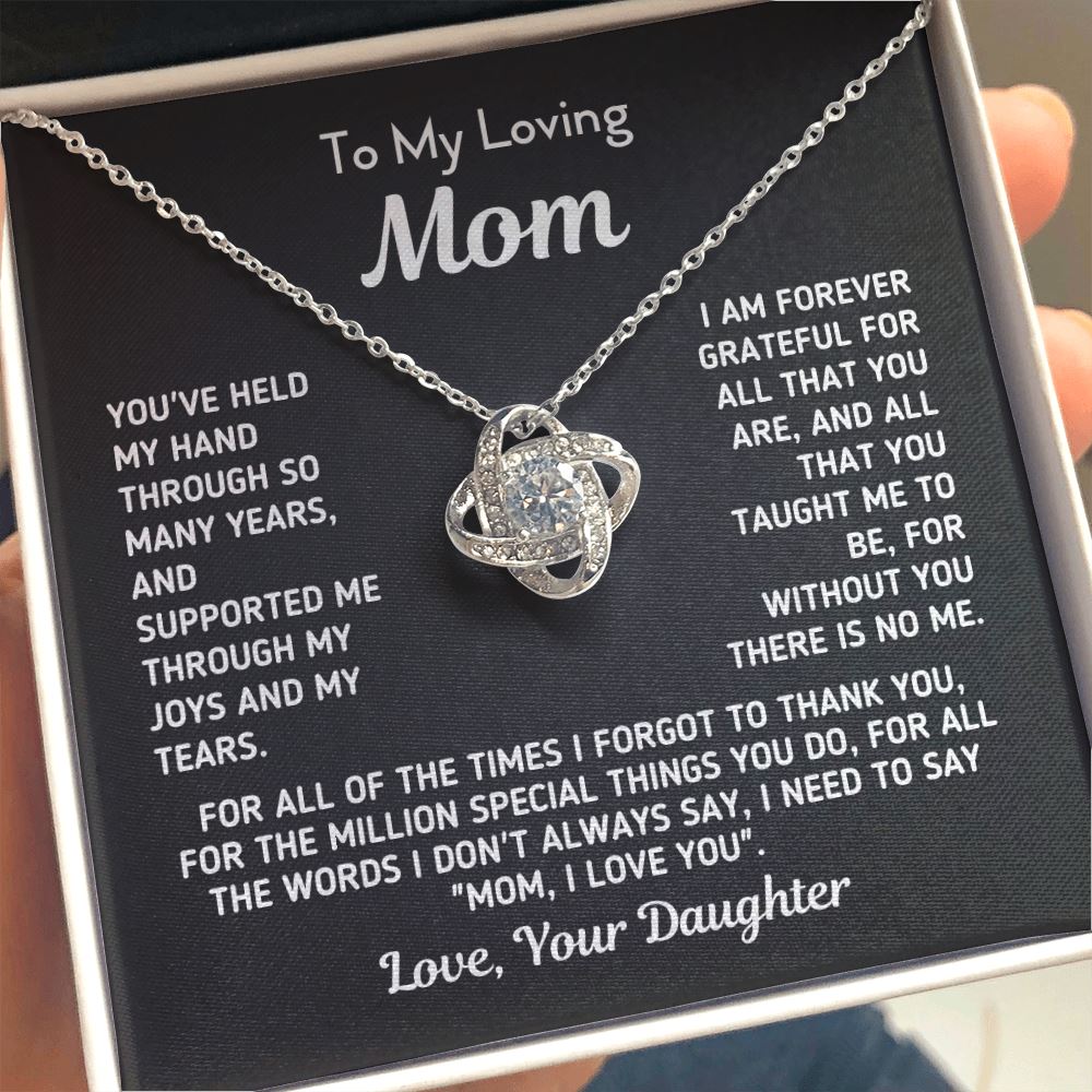 Gift for Mom From Daughter - "Without You There Is No Me" Necklace Jewelry Two-Toned Gift Box 