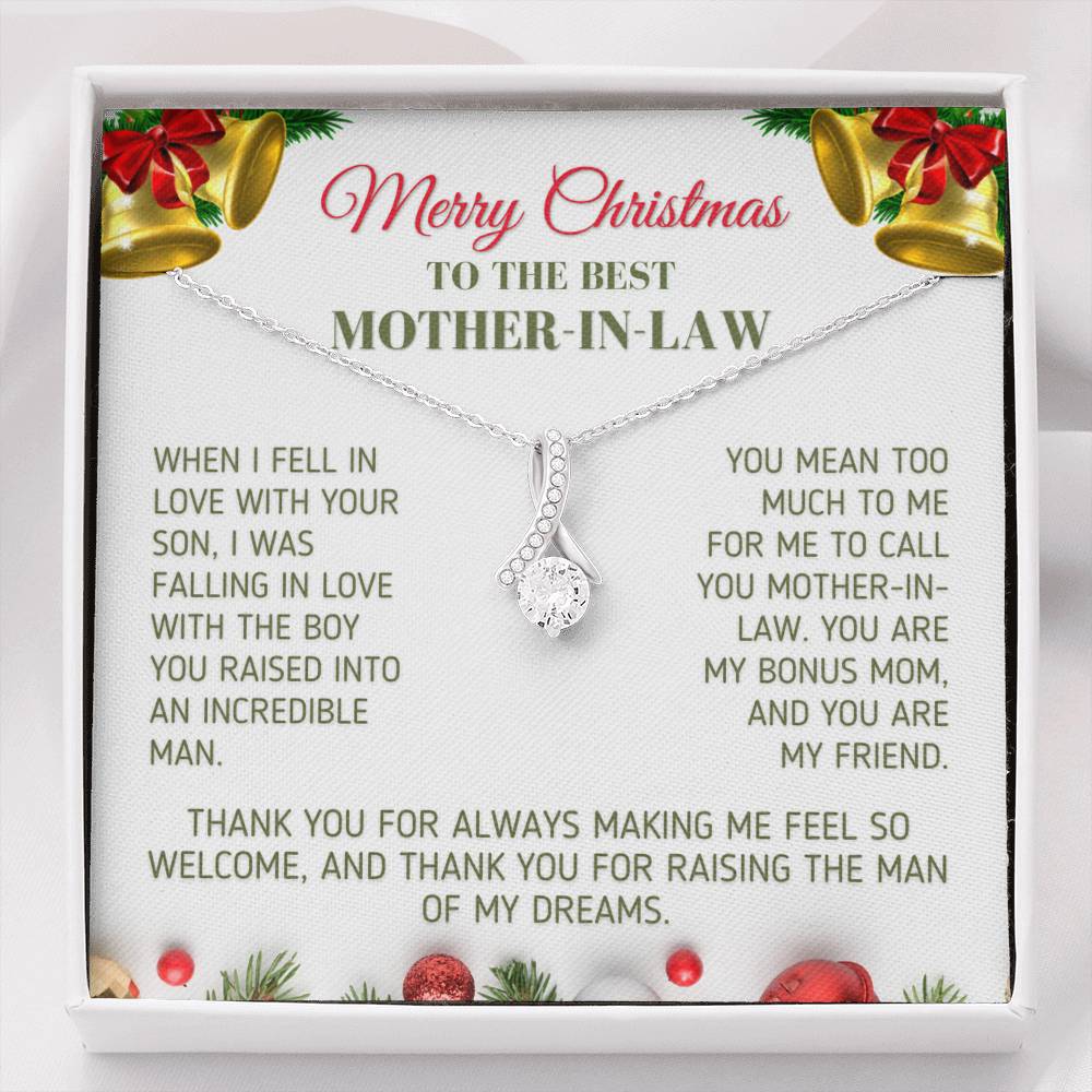 Christmas Gift for Mother In Law - You Are My Bonus Mom Jewelry Two-Toned Gift Box 