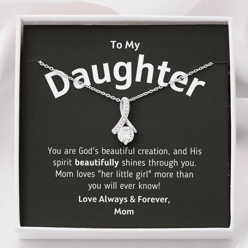 To My Daughter - God's Beautiful Creation Necklace (From Mom) Jewelry Standard Box 