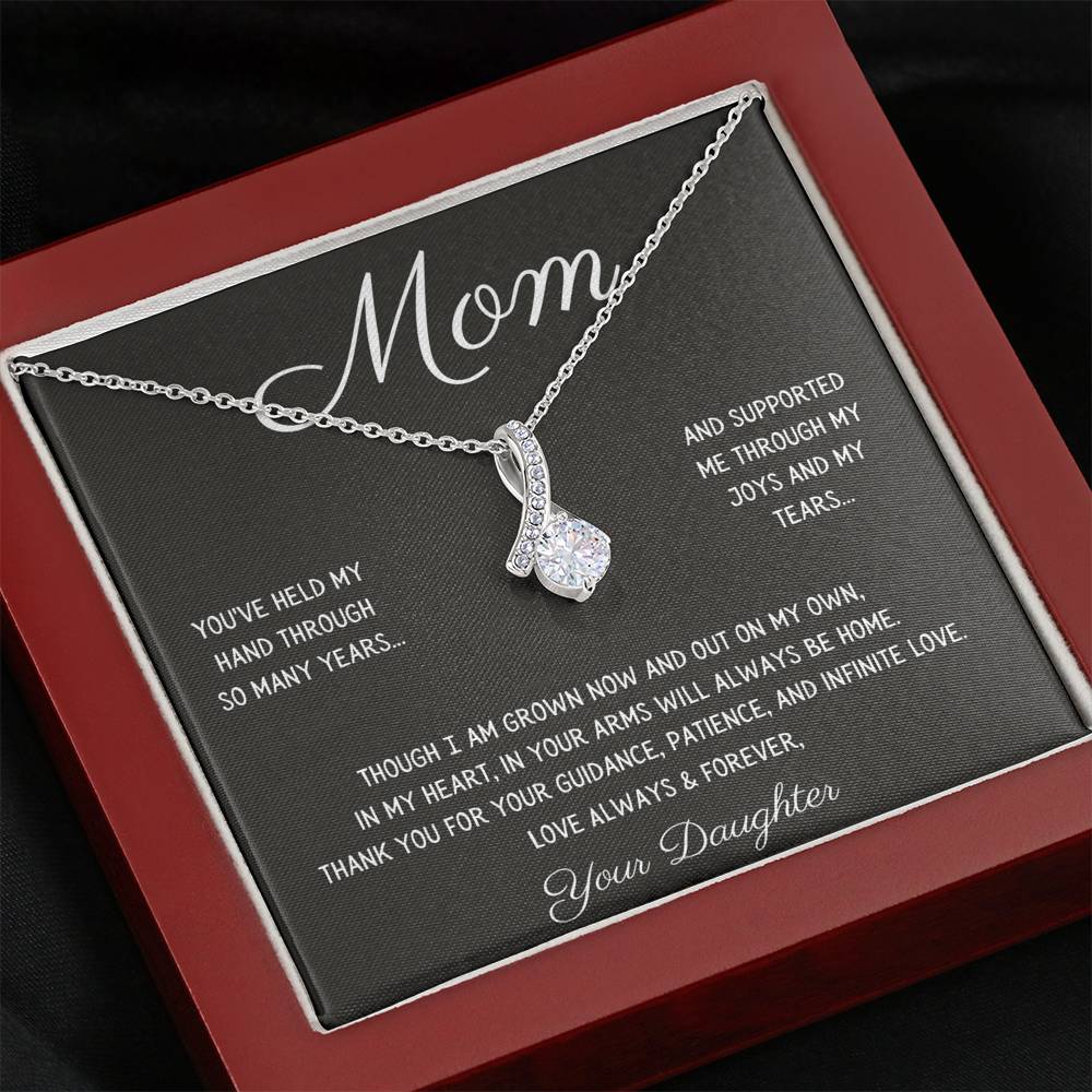 Beautiful "Your Arms Will Always Be Home" Necklace For Mom Jewelry Mahogany Style Luxury Box 