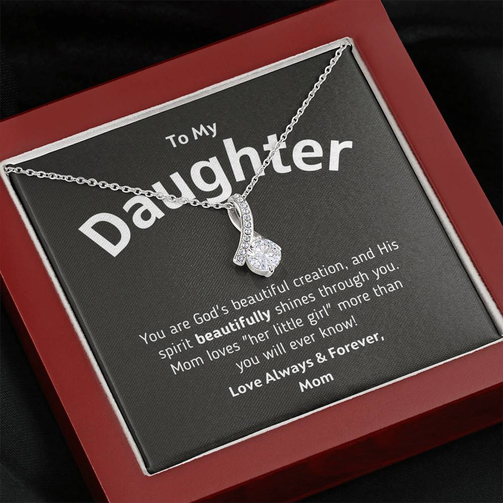 To My Daughter - God's Beautiful Creation Necklace (From Mom) Jewelry Mahogany Style Luxury Box 