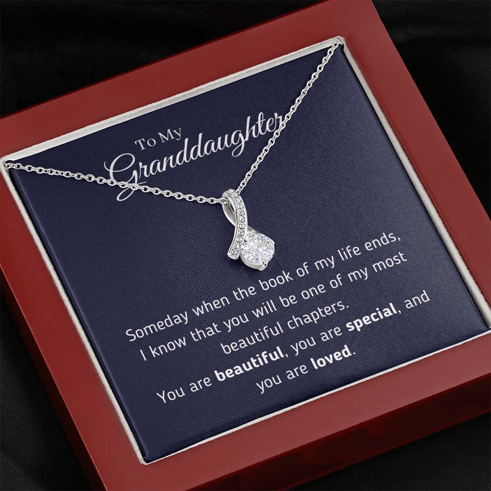 To My Granddaughter - You Are Loved Necklace Jewelry Mahogany Style Luxury Box 