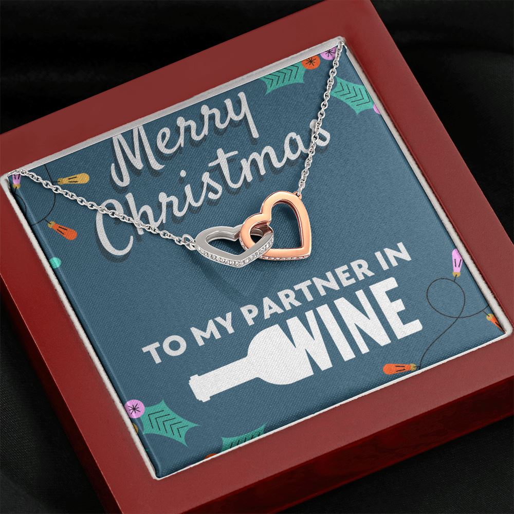 Merry Christmas To My Partner In Wine Necklace Jewelry 