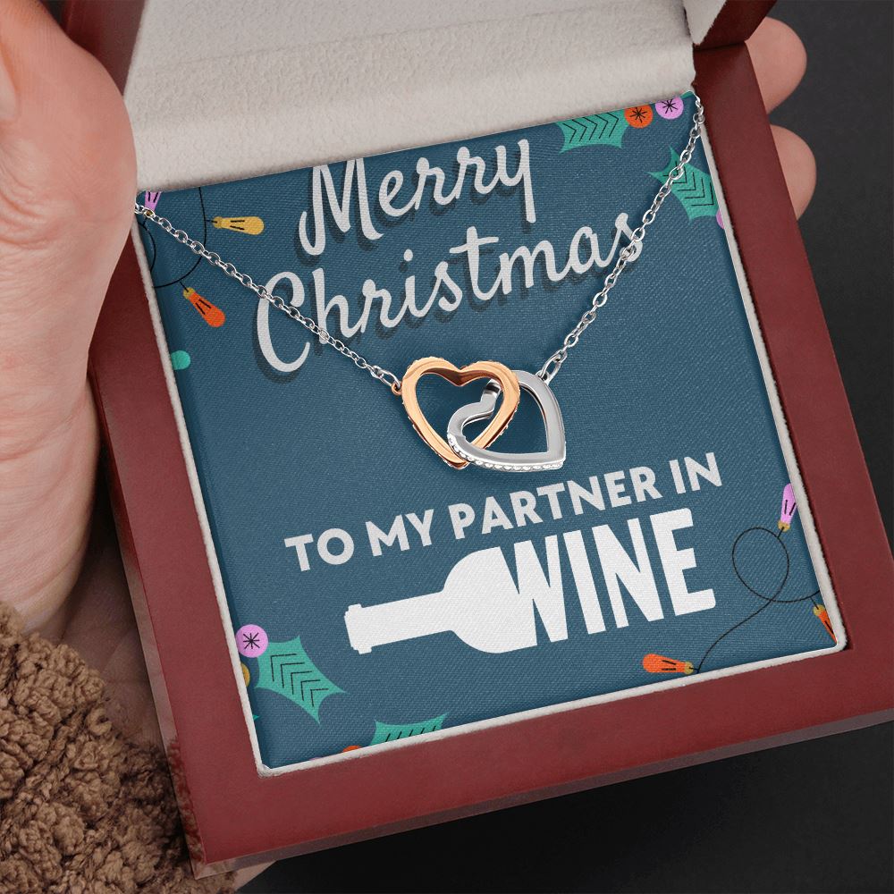Merry Christmas To My Partner In Wine Necklace Jewelry 